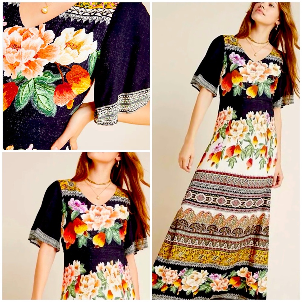 NWT Anthropologie Farm Rio Esmeralda Maxi Dress